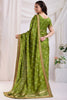 Enchanting Green Bandhani Printed Silk Mehendi Wear Saree With Blouse