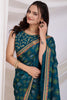 Alluring Teal Blue Bandhani Printed Silk Wedding Saree With Blouse