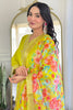 Lovable Lemon Green Viscose Pant Suit With Printed Dupatta