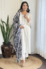 Marvelous White Thread Embroidered Viscose Traditional Pant Suit