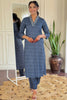 Ravishing Dusty Blue Printed Muslin Silk Event Wear Pant Suit