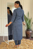 Ravishing Dusty Blue Printed Muslin Silk Event Wear Pant Suit