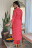 Wonderful Red Printed Muslin Silk Event Wear Pant Suit With Dupatta