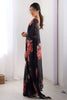 Alluring Black Floral Print Georgette Casual Wear Saree With Blouse