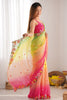 Wonderful Multi-Color Floral Embroidery Georgette Party Wear Saree
