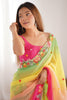 Wonderful Multi-Color Floral Embroidery Georgette Party Wear Saree