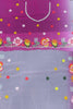 Fabulous Pink Floral Embroidery Georgette Festival Wear Saree