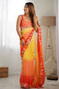 Surprising Yellow Floral Embroidery Georgette Haldi Wear Saree