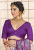 Glamorous Lavender Ikkat Printed Cotton Silk Casual Wear Saree