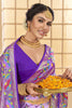 Glamorous Lavender Ikkat Printed Cotton Silk Casual Wear Saree