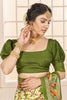 Alluring Light Green Ikkat Printed Cotton Silk Festival Wear Saree