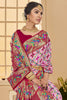 Tantalizing Baby Pink Ikkat Printed Cotton Silk Casual Wear Saree