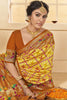 Wonderful Yellow Ikkat Printed Silk Haldi Wear Saree With Blouse