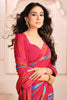 Awesome Pink Digital Printed Georgette Casual Wear Saree With Blouse