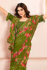 Amazing Green Digital Printed Georgette Traditional Saree With Blouse