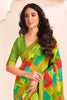 Outstanding Light Green Digital Printed Georgette Event Wear Saree