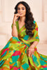 Outstanding Light Green Digital Printed Georgette Event Wear Saree