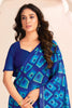 Ravishing Blue Color Digital Printed Georgette Office Wear Saree