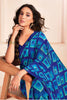 Ravishing Blue Color Digital Printed Georgette Office Wear Saree