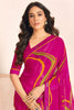Lovely Pink Digital Printed Georgette Casual Wear Saree