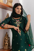 Winsome Green Floral Embroidery Viscose Silk Festival Wear Pant Suit