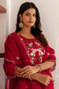 Incredible Red Floral Embroidery Viscose Silk Festival Wear Pant Suit