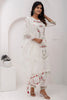 Wonderful White Floral Embroidery Viscose Silk Traditional Pant Suit
