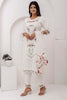 Wonderful White Floral Embroidery Viscose Silk Traditional Pant Suit