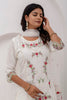 Wonderful White Floral Embroidery Viscose Silk Traditional Pant Suit