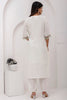 Wonderful White Floral Embroidery Viscose Silk Traditional Pant Suit