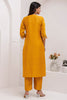 Alluring Yellow Floral Embroidery Viscose Silk Haldi Wear Pant Suit