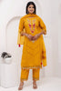 Alluring Yellow Floral Embroidery Viscose Silk Haldi Wear Pant Suit