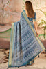 Marvelous Slate Grey Printed Dola Silk Office Wear Saree With Blouse