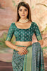 Surprising Green Printed Dola Silk Festival Wear Saree With Blouse