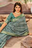 Surprising Green Printed Dola Silk Festival Wear Saree With Blouse