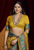 Wonderful Mustard Paisley Printed Tussar Silk Haldi Wear Saree