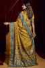 Wonderful Mustard Paisley Printed Tussar Silk Haldi Wear Saree