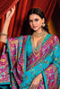 Ravishing Sky-Blue Paisley Printed Tussar Silk Festival Wear Saree