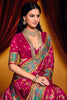 Attractive Rani Pink Paisley Printed Tussar Silk Traditional Saree
