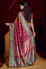 Attractive Rani Pink Paisley Printed Tussar Silk Traditional Saree