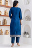 Fabulous Blue Zari Weaving Jacquard Silk Festival Wear Pant Suit