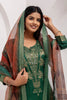 Incredible Green Zari Weaving Jacquard Silk Mehendi Wear Pant Suit