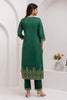 Incredible Green Zari Weaving Jacquard Silk Mehendi Wear Pant Suit