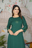 Astonishing Teal Green Embroidery Work Gajji Silk Kurti With Pant