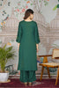 Astonishing Teal Green Embroidery Work Gajji Silk Kurti With Pant