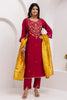 Fabulous Maroon Floral Embroidery Viscose Silk Festival Wear Pant Suit