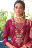 Dazzling Pink Hand Work Viscose Silk Festival Wear Pant Suit