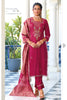 Dazzling Pink Hand Work Viscose Silk Festival Wear Pant Suit