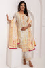 Tantalizing Off-White Zari Weaving Jacquard Silk Festival Wear Pant Suit