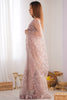 Enthralling Mauve Sequins Work Net Party Saree With Blouse